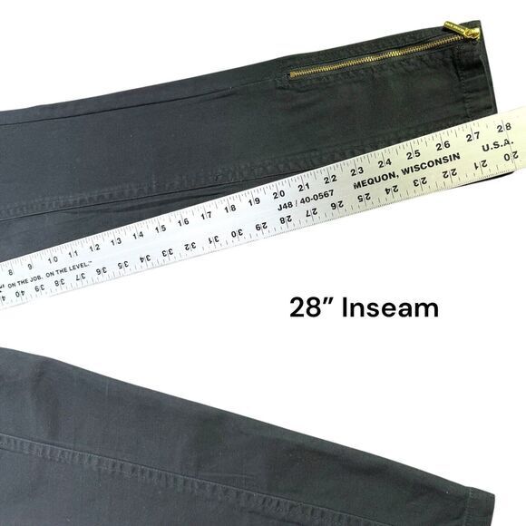 Michael Kors Black Gold Zipper Stretch Skinny Jeans Gold‎ Zip Ankle Women Size 4 - Picture 13 of 14